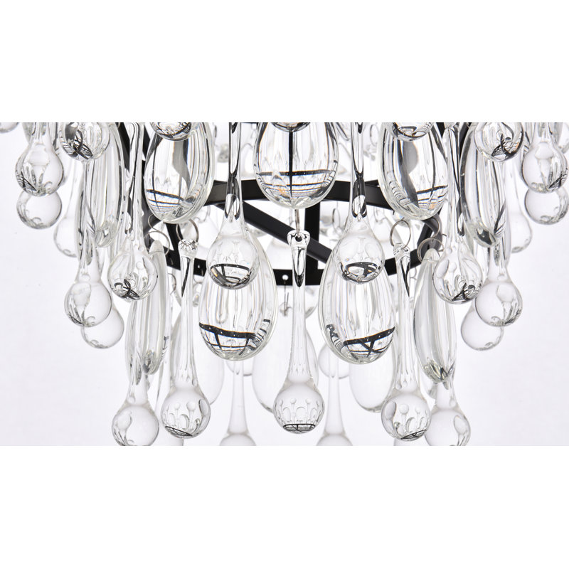 Beno 7 - Light Dimmable Tiered Chandelier, Black