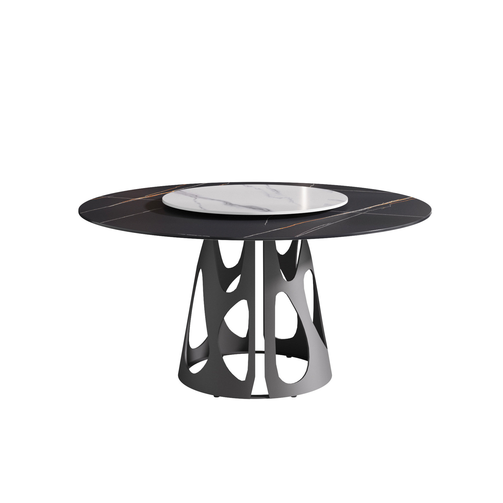 Orren Ellis 59.89" Round Dining Table With Sintered Stone Surface ...