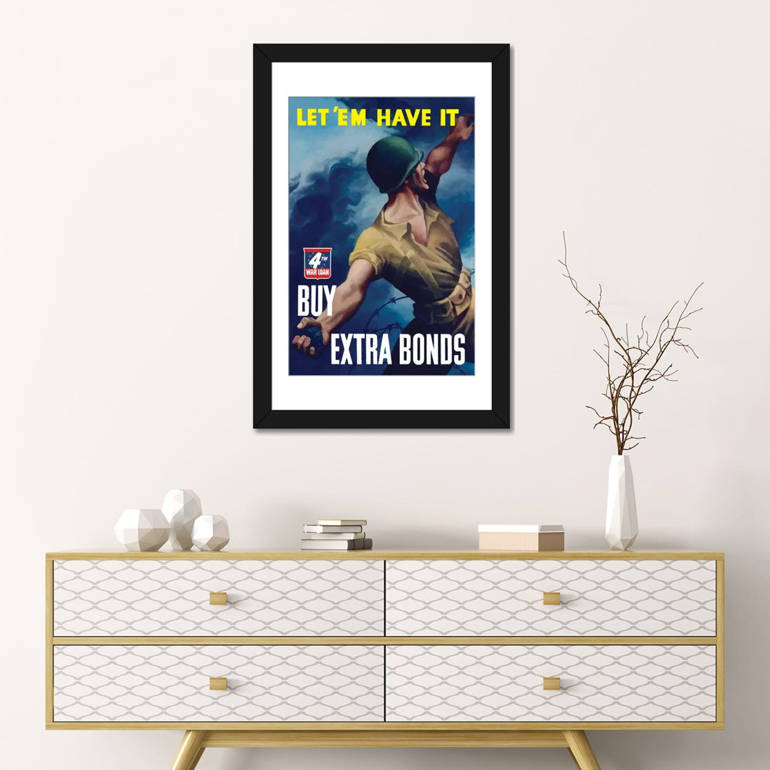 " WWII Poster Buy Extra Bonds " by John Parrot East Urban Home Mat
