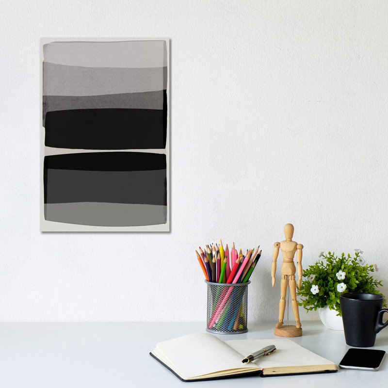 Giclée moderne en noir et blanc par Orara Studio - Toile tendue avec châssis, H 12 po x l 8 po x P 0,75 po