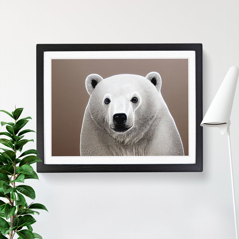 Astonishing Polar Bear - Single Picture Frame Print, Black Framed, 46cm H x 64cm W x 2cm D