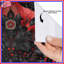 Rideaux de douche rouges et noirs à motif floral très longs-1090403802