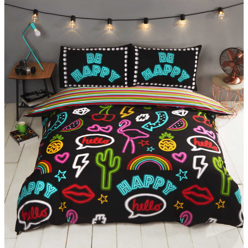 Meka Polyester Duvet Cover with Pillowcases, Kingsize - 2 Standard Pillowcases