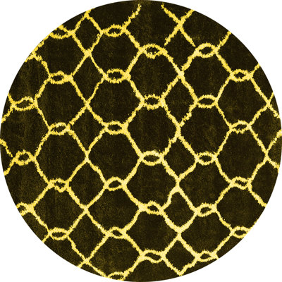 Tapis en laine / polyester tissé à la machine Canavan - noir / jaune