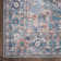 Medallion Machine Washable Polyester Area Rug in Light Blue/Orange/Gray