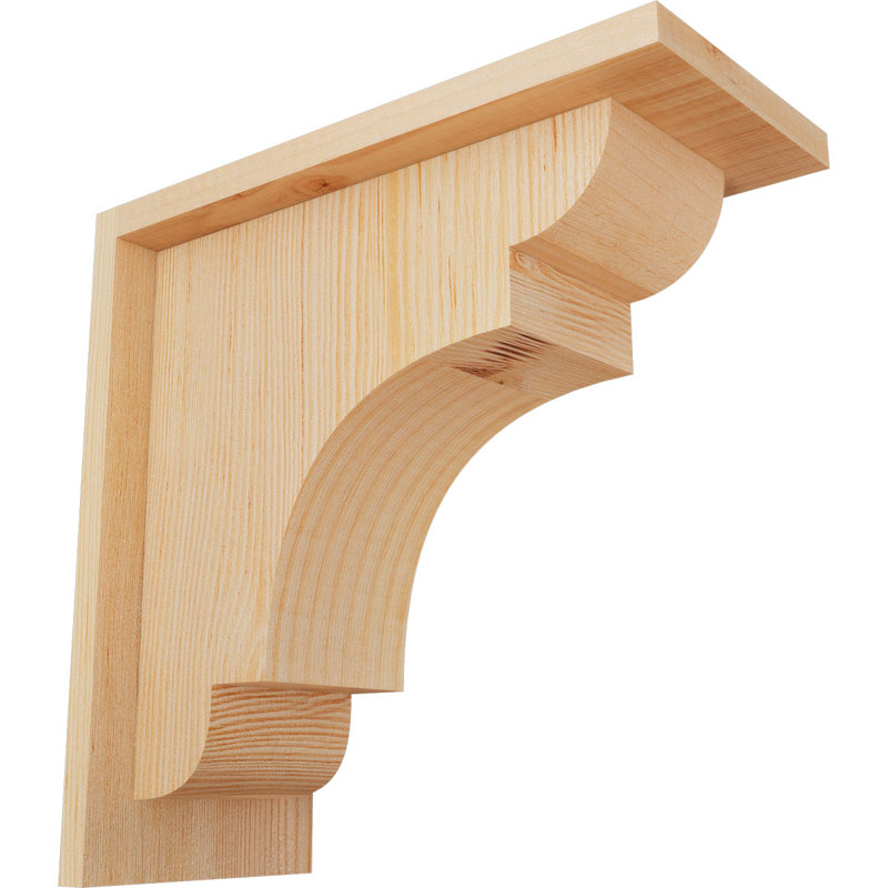 New Brighton Corbel avec plaque arrière, H 12 po x l 5,5 po x P 12 po, Sapin de Douglas, Lisse