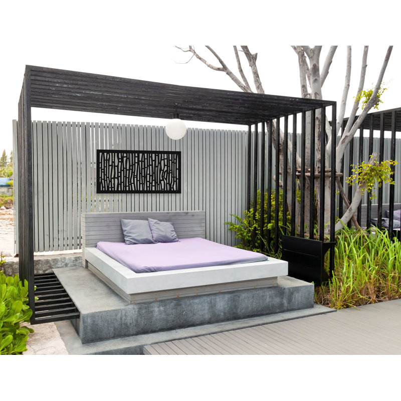 Fiji 24" x 48" Charcoal Recycled Plastic Outdoor Privacy Screen