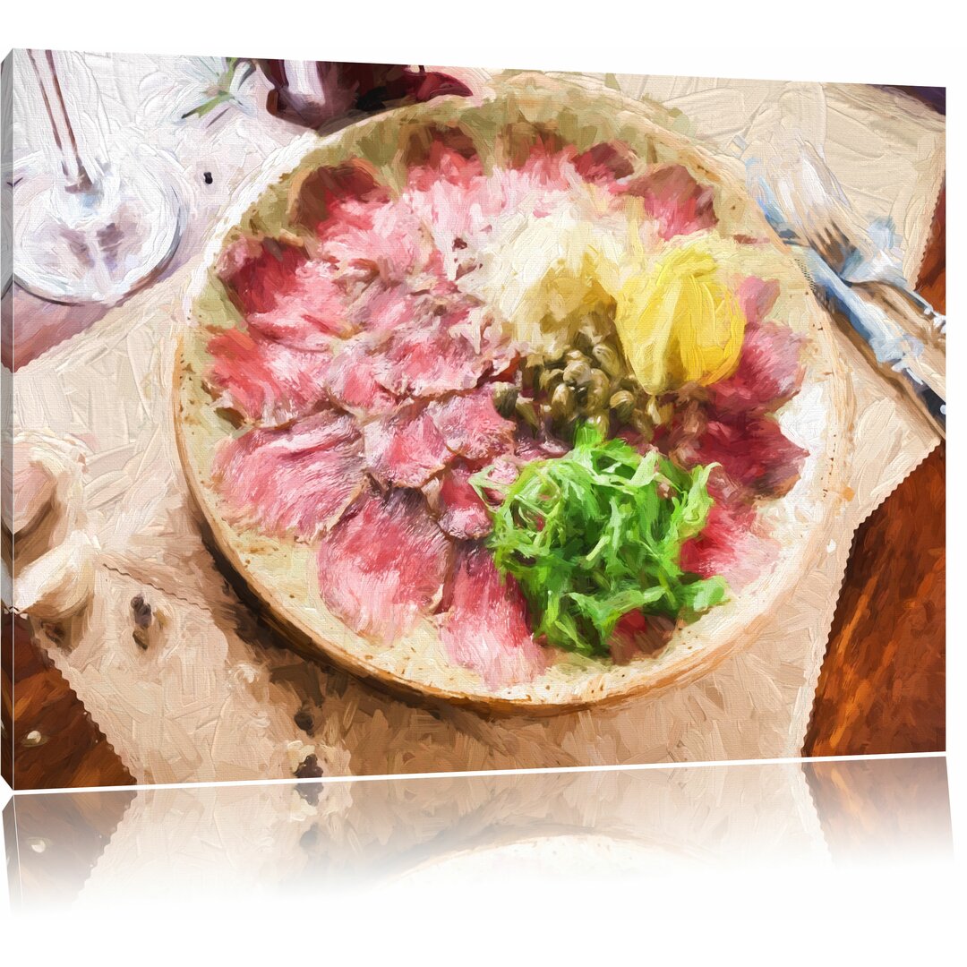 Leinwandbild "Appetitliches Carpaccio", Grafikdruck