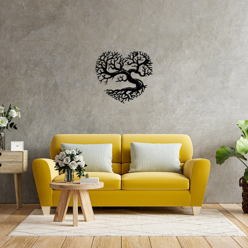 Stylish Decorative Metal Wall Accessory, Black, 25.2 x 27.6 inches | 100% Metal, Thickness: 0.6 inches | Modern Home Décor, Perfect for Living Room, Office & Gallery Walls, Eye-Catching Design