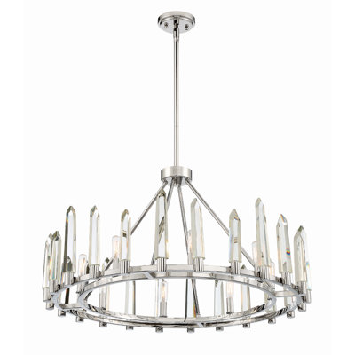 Charlierae 8 - Light Candle Style Wagon Wheel Chandelier