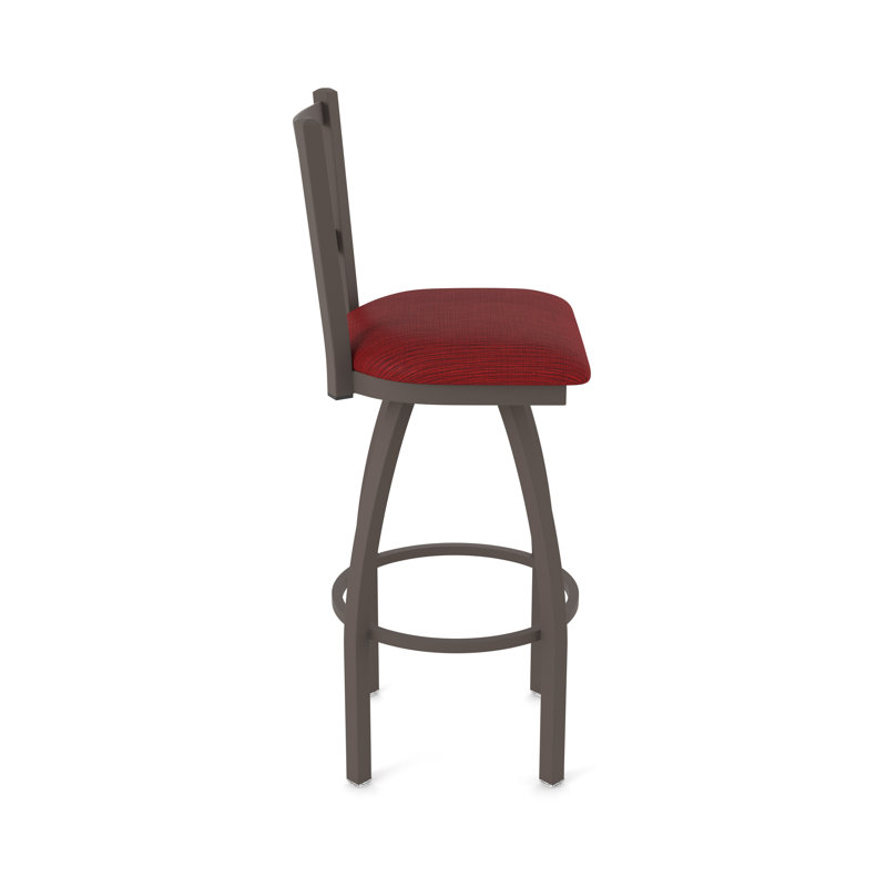 Tabouret pivotant 810 Contessa, Bronze, Tissu - rubis graphique, Tabouret de bar (siège d'une hauteur de 30 po)