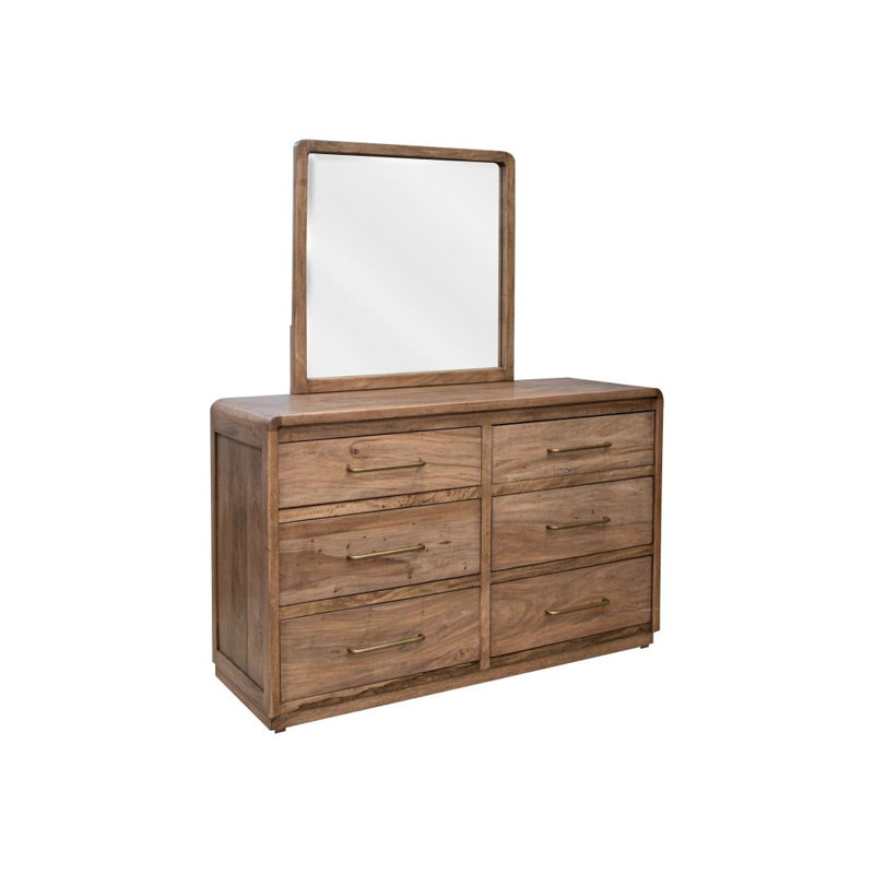 Commode Mezquite à 6 tiroirs avec miroir