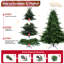 Arbre de Noël pleine forme de 8 pi avec 2673 pointes - aiguilles mixtes en PE / PVC, base large pour les grands espaces, structure à charnières pour une installation facile, support en métal pour un soutien solide-1406579538