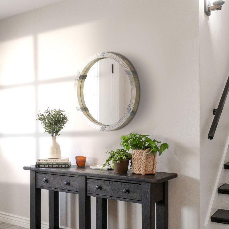 Miroir mural en bois