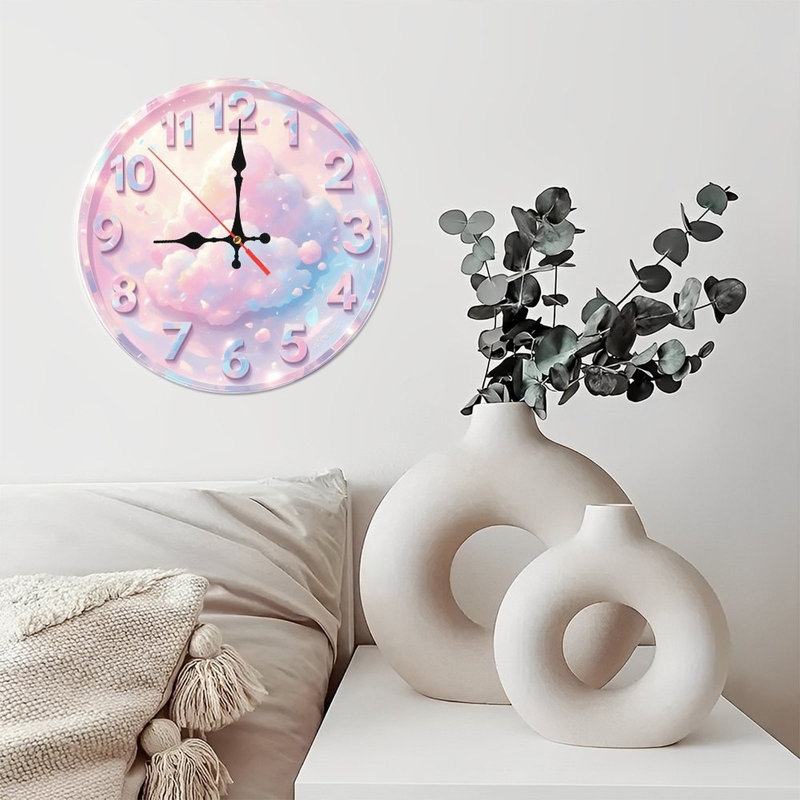 Horloge pastel avec nuages