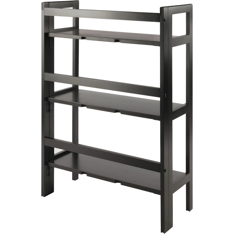 3-Tier Stackable Folding Wood Shelving Unit For Books And Display, Space-Saving Storage Solution