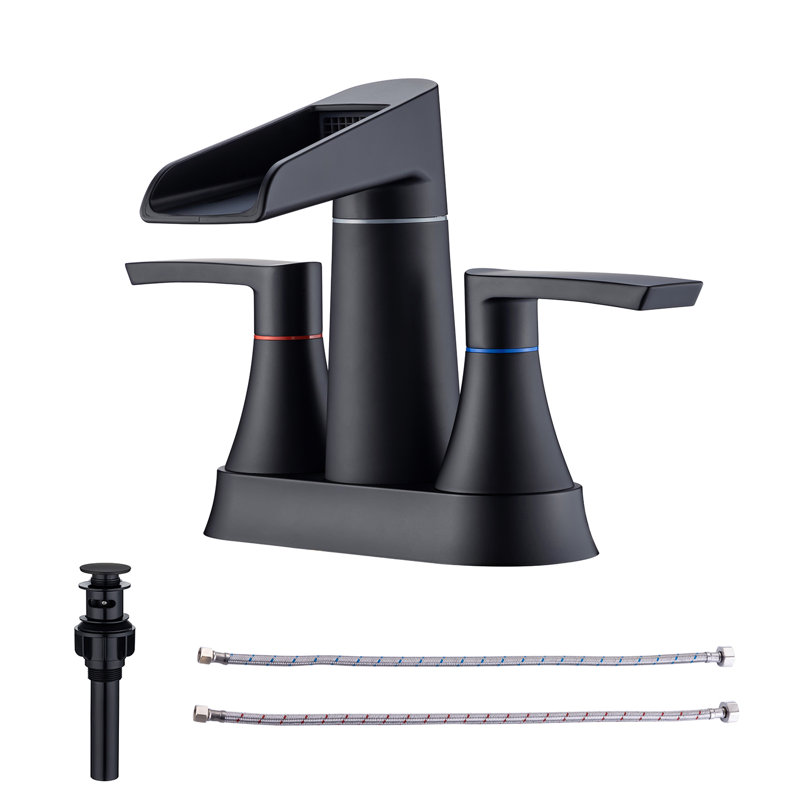 Bathroom Faucet with Drain Assembly, Matte Black