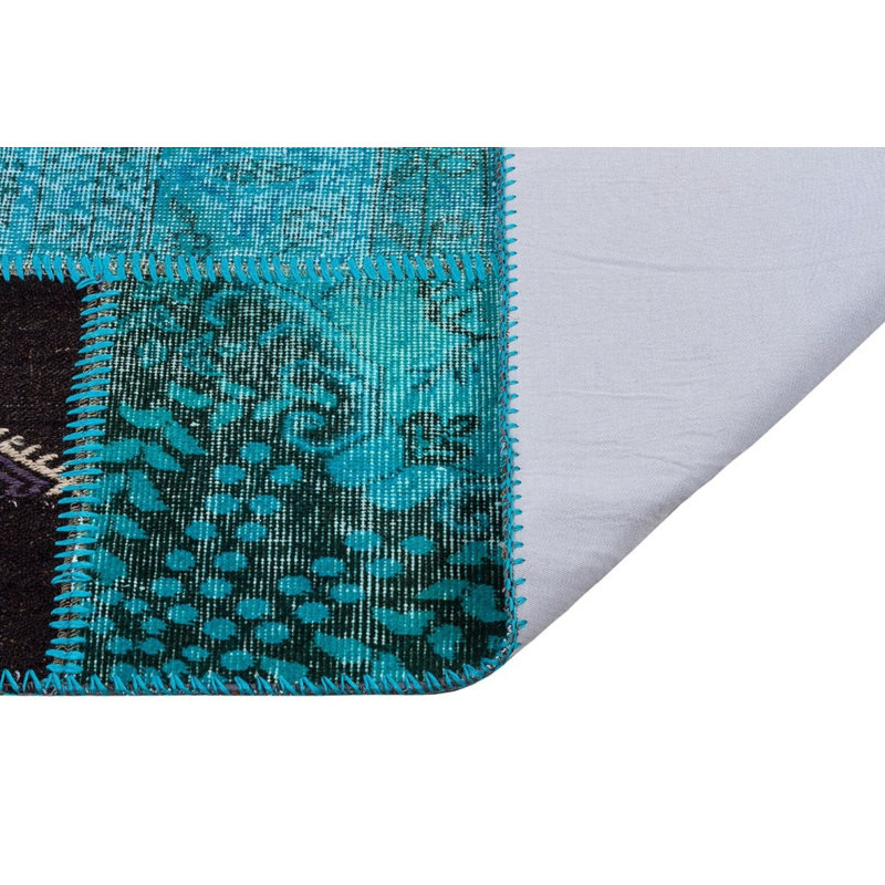 Tapis turquoise fait à la main Modern