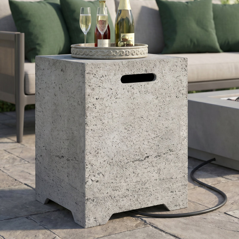 Table d'appoint avec couvercle de réservoir de propane MGO, réservoir de 20 lb, capacité de 100 lb, résistant aux intempéries, sans assemblage