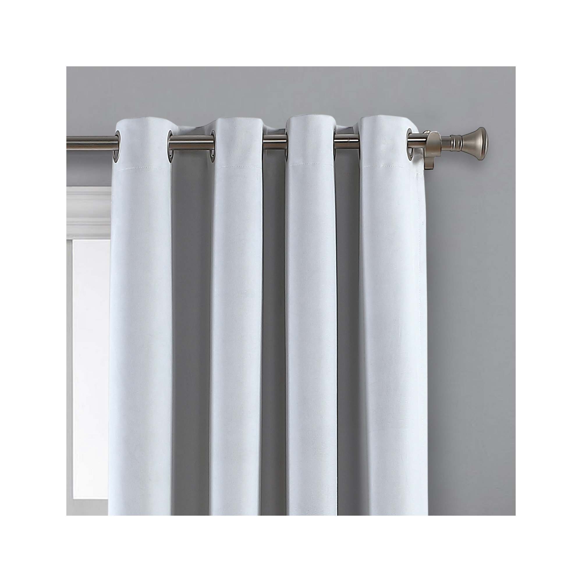 Caffee Blackout Velvet Curtain, White
