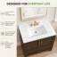 Comptoir de meuble-lavabo 36 po avec évier central intégré et comptoir blanc de 3,5 po avec 3 trous pré-percés pour robinet espacé de 8 po