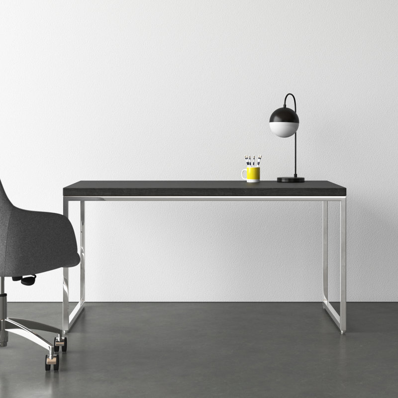 Adil Metal Base Writing Desk, Black