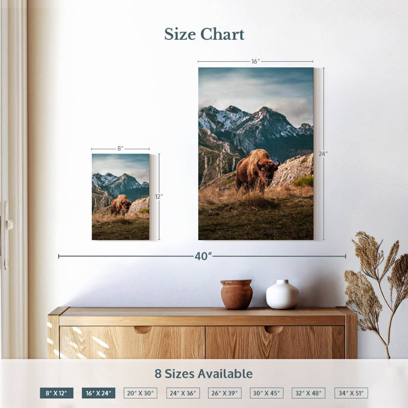 Bison de montagne simple Brampt, H 12 po x l 8 po