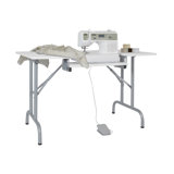 Sew Ready Folding Table With Adjustable Shelf - 47.5" W X 28" D, White, For ?Home, Office