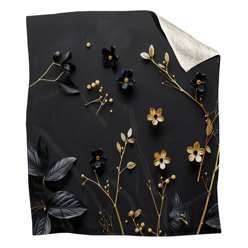 Jeté en molleton Floral Arrangement - Jetés floraux pour canapés ou lits, 60in W x 80in H