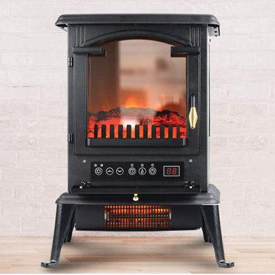 Lifesmart 10.7 " W Black Electric Fireplace