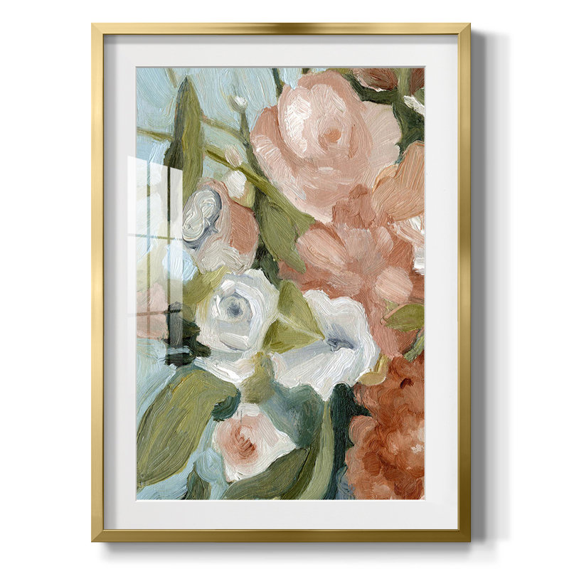 Motif rétro I, Oui, Papier avec cadre doré