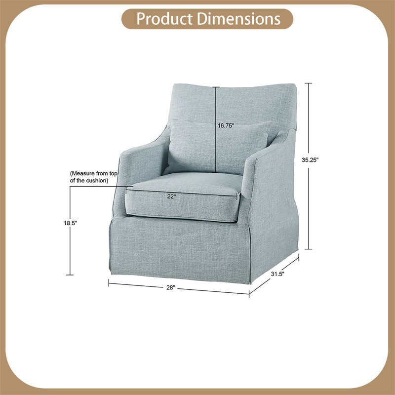 Fauteuil large pivotant, 100 % polyester bleu clair