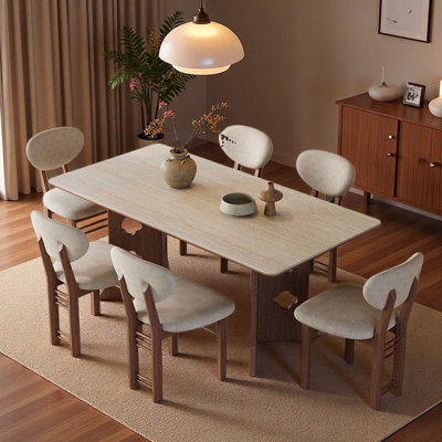 Staveley Modern Solid Wood Rock-Panel Dining Table