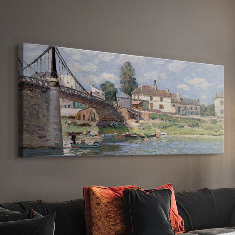 Le pont à la toile - Toile tendue avec châssis - Prêt à accrocher, H 20 po x l 50 po