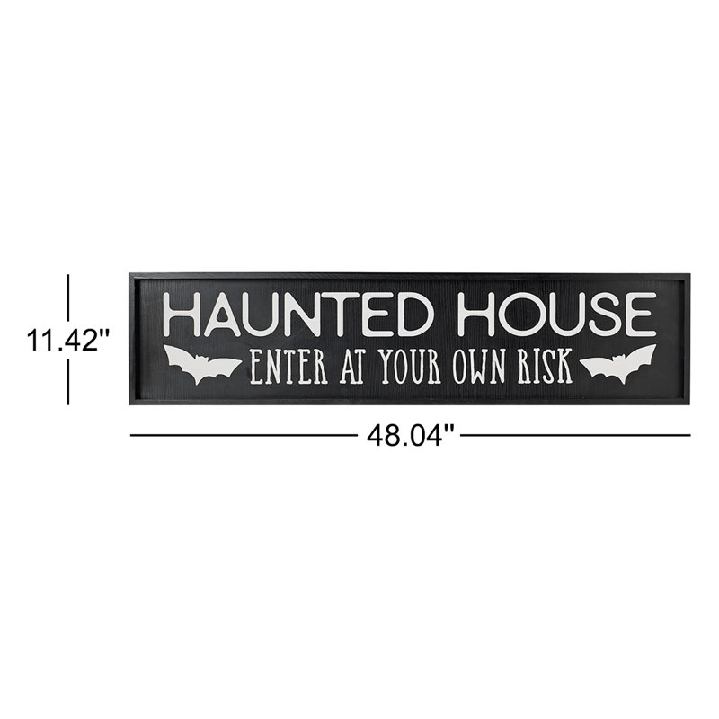 48 in. Wood Halloween Engraved Wall Sign