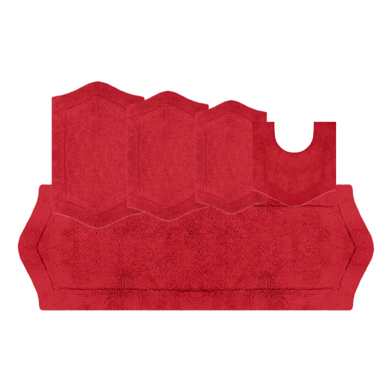 Tapis pour salle de bain Morissette, Rouge