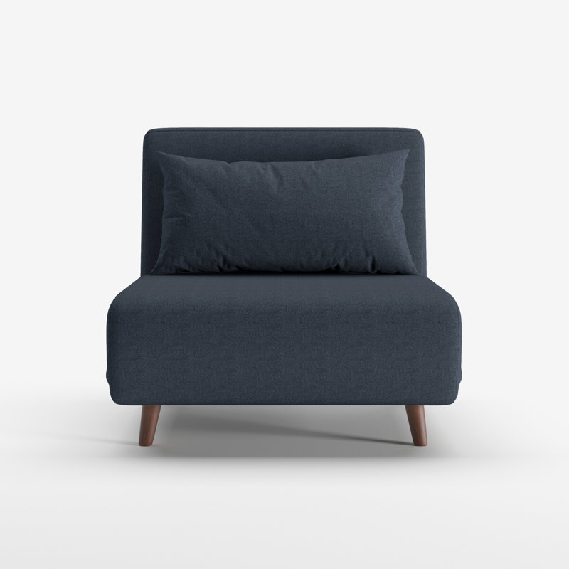 Jacquelyn 32" Wide Convertible Chair, Navy Blue Polyester Blend, 39.4"
