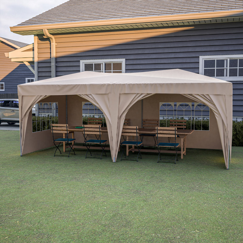 Tente pliante d'extérieur portative 10 'X 20' EZ Pop Up, Beige
