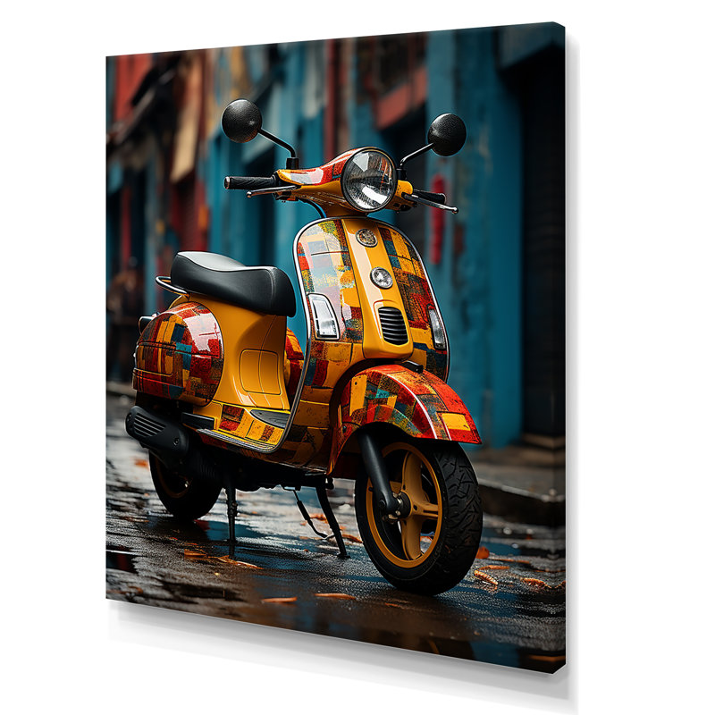 Urban Scooter Street Art I sur toile, Toile tendue, H 32 po x l 24 po