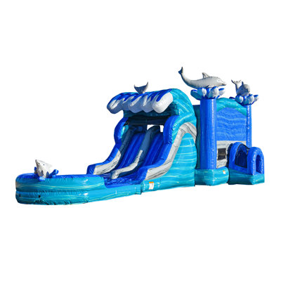 Jeu gonflable et toboggan gonflable JumpOrange Dolphins de qualité commerciale (avec souffleur)
