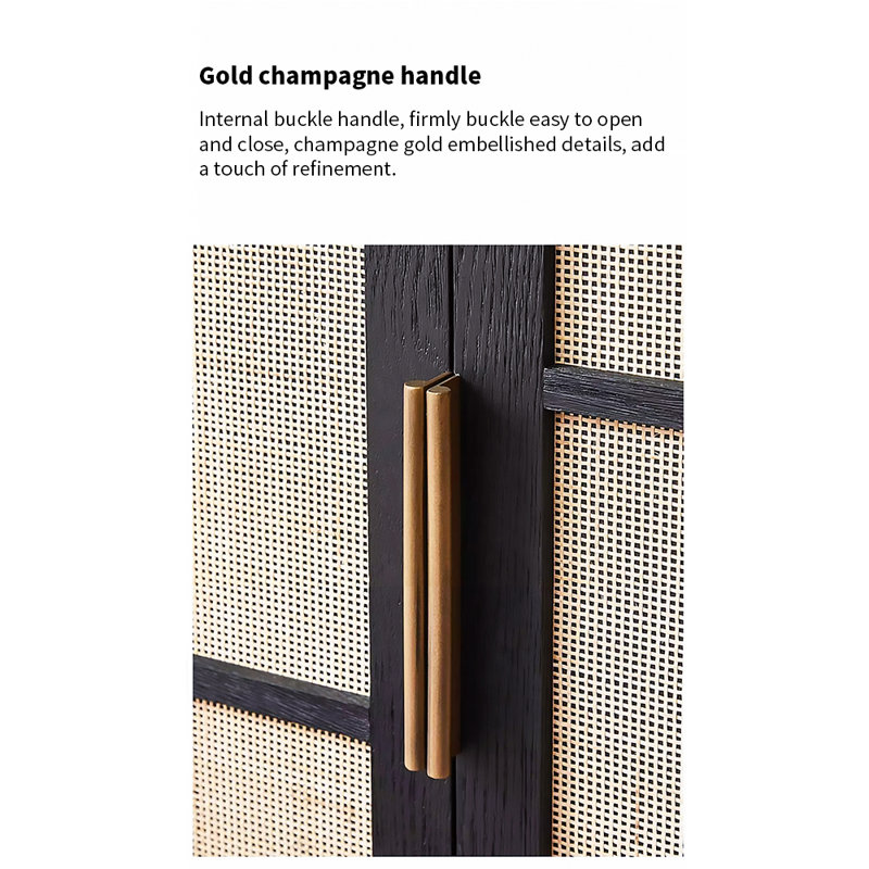 Armoire d'appoint en rotin noir