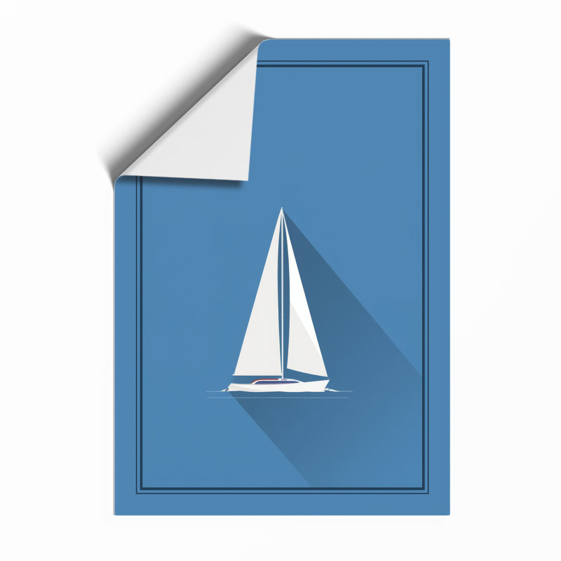 Sailboat at Rest Minimalist - Framed Print, A2 - 59.4 x 42.0 cm, Unframed