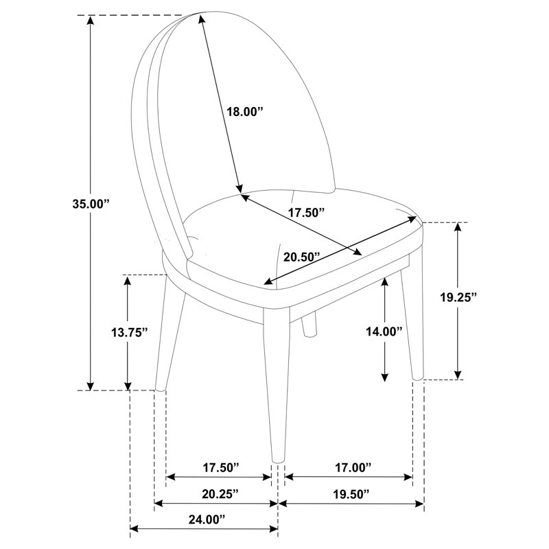 Chaise d'appoint rembourrée Feli beige (ensemble de 2)