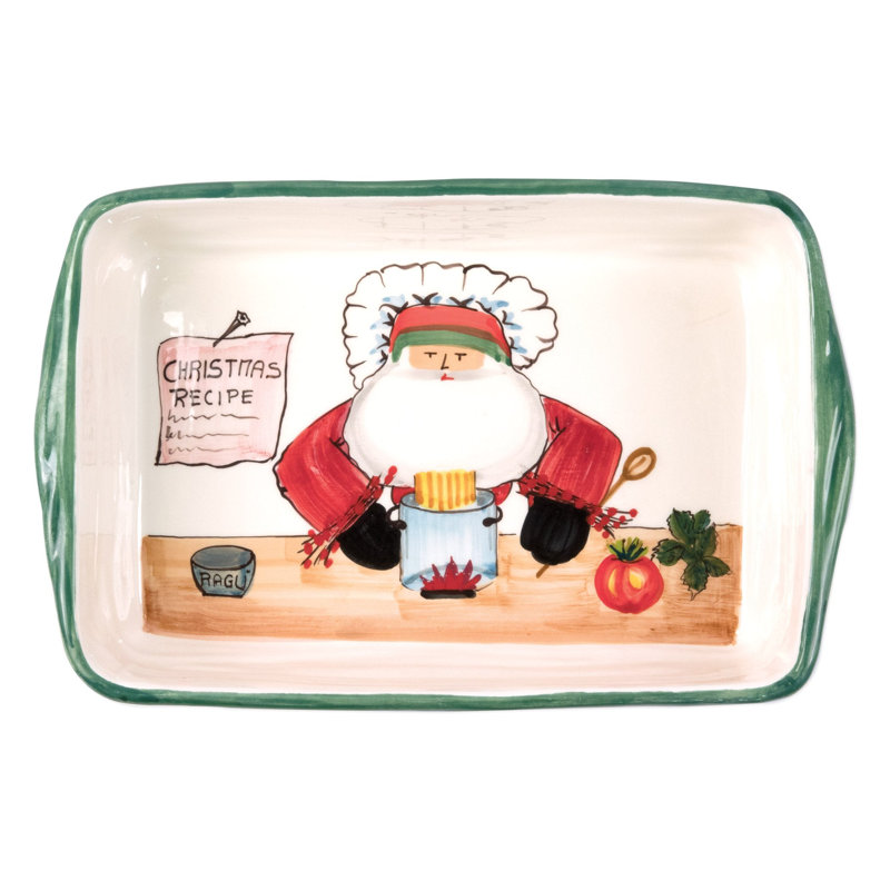 Old St. Nick Rectangle Earthenware Baker