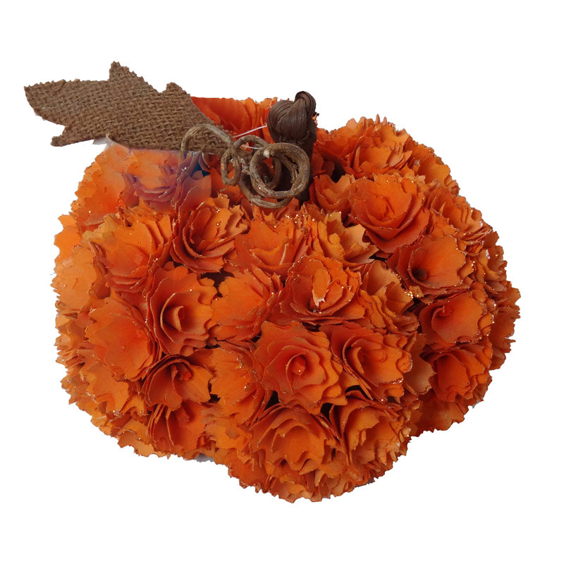 10" Wood Chip Pumpkin