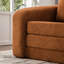 Lit à 3 places orange avec fonction convertible, tissu et coussins inclus pour le salon 2 pièces. Chaise-lit pliable orange, matériau chenille doux, utilisation multifonctionnelle, fond antidérapant