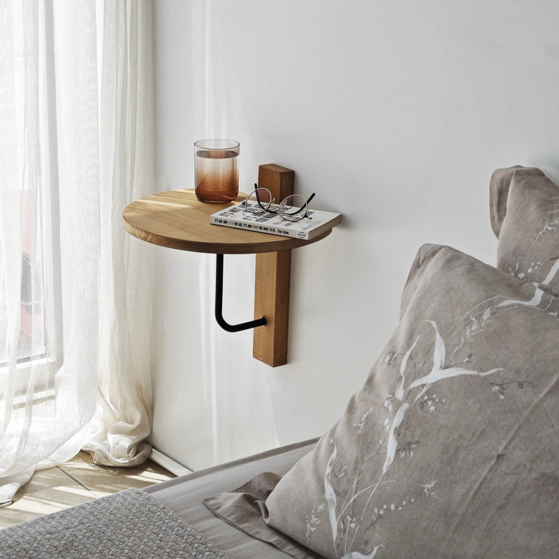 Colesen Modern Wall Shelf, Black & Oak, 13.8 x 13.8 inches | 100% Pine Wood with Sturdy 100% Metal Frame | Scandinavian Design, Perfect for Home Decor & Organizing | Stylish & Functional Storage Solution