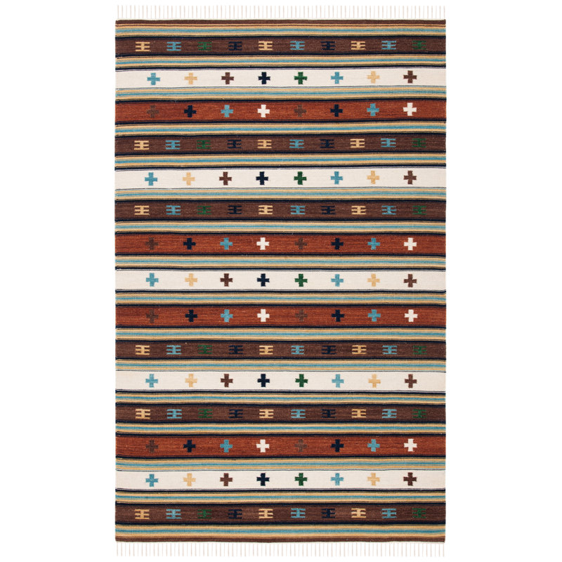 Tapis couleur ivoire / rouille Provins, Rectangle 3 pi x 5 pi