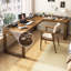 Bureau en L en bois massif avec chicane-286526146