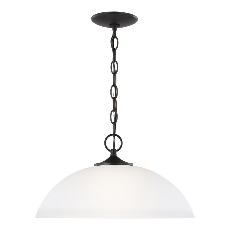 Luminaire suspendu en dome à 1 lumière, Nuit noire, 100 watts, Non